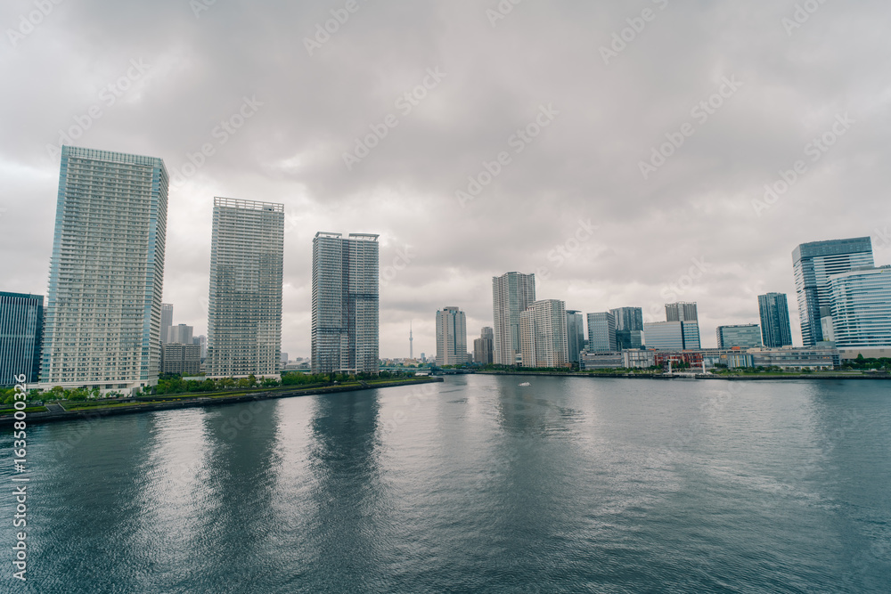 Fototapeta premium tokyo, japan - 2 august 2025 Tower mansions of Harumi, Chuo-Ku