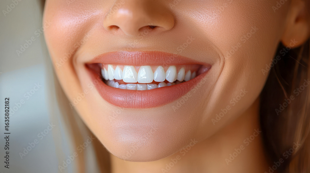 Obraz premium Close-up image of dental smile, oral care concept.