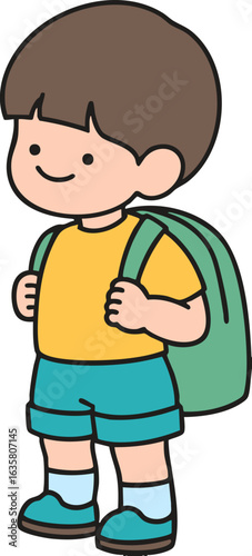 a boy with a bag