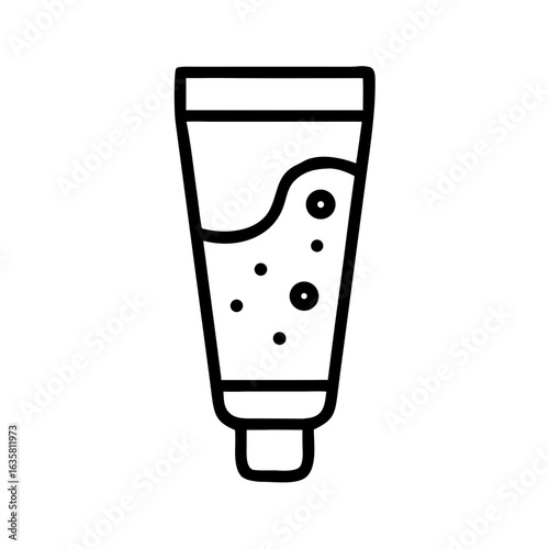 Acne spot treatment cream in minimalist line art style  