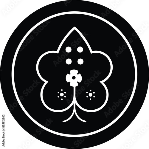 World ozone day vector art of abstract floral leaf symbol in circle isolated