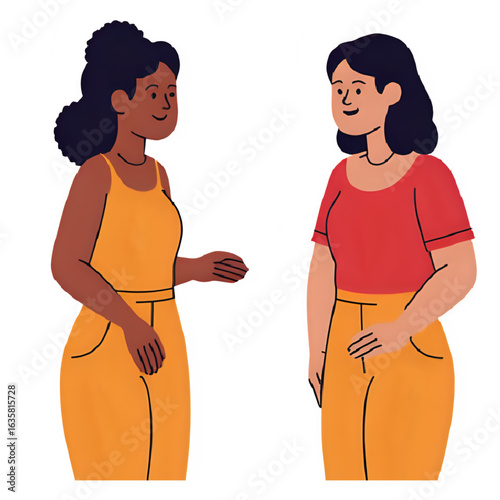 Confident Woman Standing Alone – Flat Character Illustration