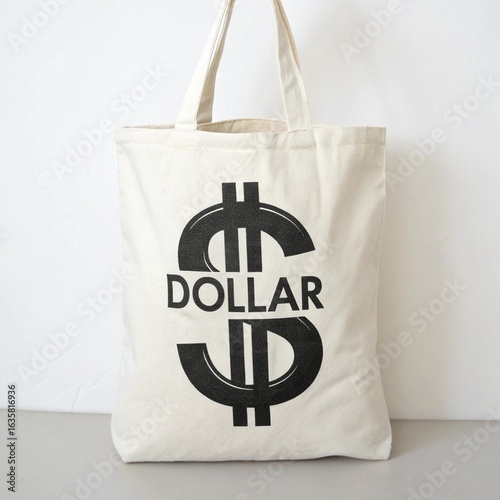 Dollar Sign Fabric Tote Bag	
