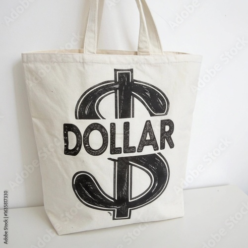 Dollar Sign Fabric Tote Bag	
