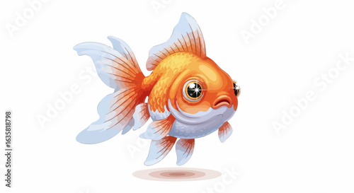 Cute cartoon goldfish illustration