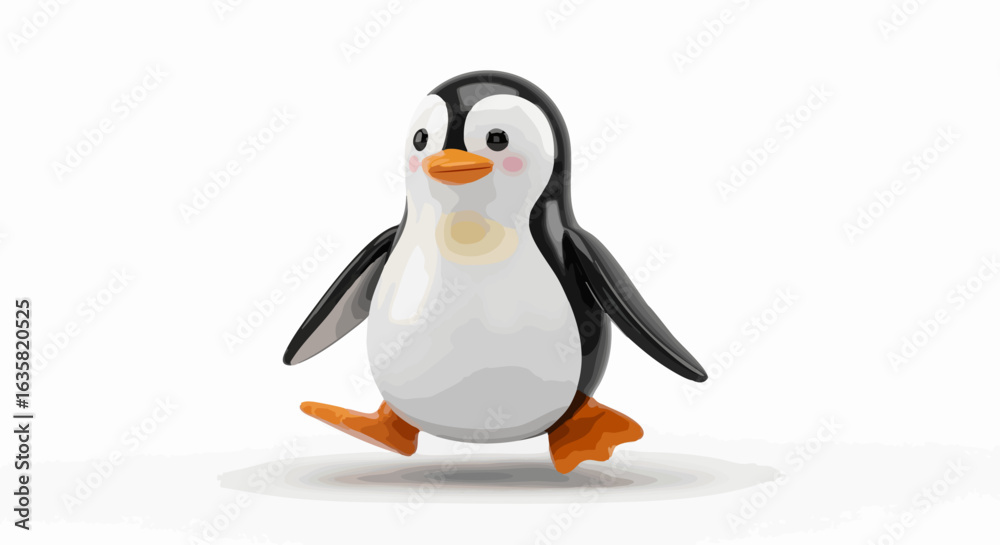 Fototapeta premium Cartoon penguin illustration isolated on white background