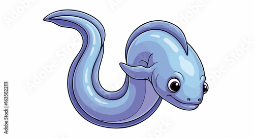 Cute cartoon eel illustration