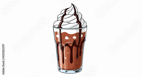 Chocolate frappe in a glass