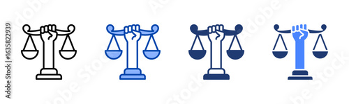 Justice icon set multiple style collection