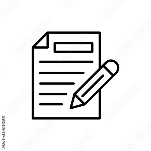 Job contract outline icons, minimalist vector illustration ,simple transparent graphic element .Isolated on white background