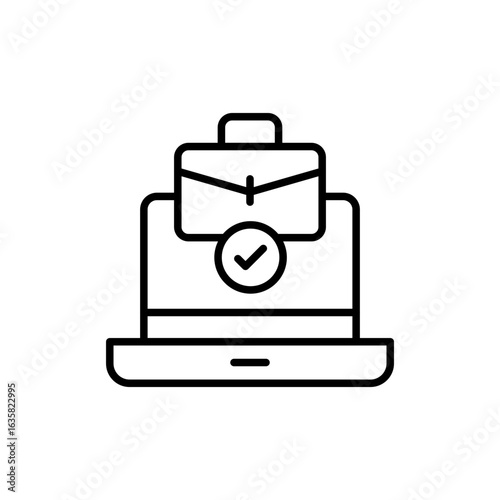 Job contract outline icons, minimalist vector illustration ,simple transparent graphic element .Isolated on white background