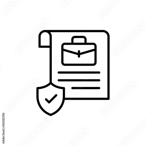 Job contract outline icons, minimalist vector illustration ,simple transparent graphic element .Isolated on white background