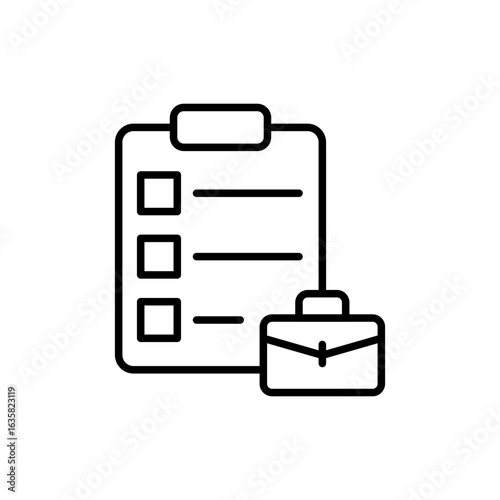 Job contract outline icons, minimalist vector illustration ,simple transparent graphic element .Isolated on white background