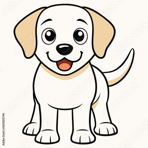Vector art of cute cartoon puppy dog isolated on white background, a happy and playful companion animal