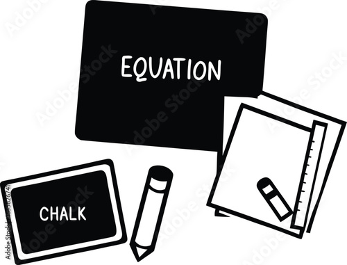 Equation Chalkboard and Pencil