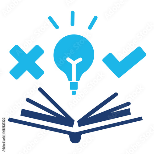Feasibility Icon In Blue Monochrome Flat Design, Vector Illustration