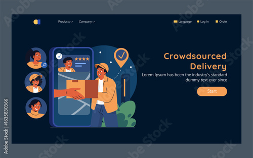 Future Of Delivery. Flat Vector Illustration