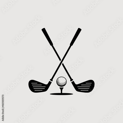 Crossed Golf Clubs with Ball Icon