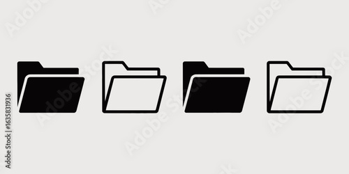 Folder Icons – File, Directory, Storage, Data Organization Symbols