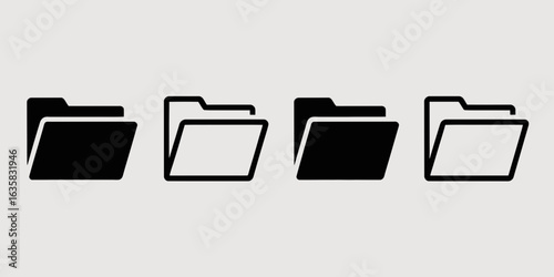 Folder Icons – File, Directory, Storage, Data Organization Symbols