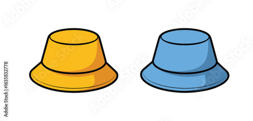 Two colorful thimbles isolated on white background