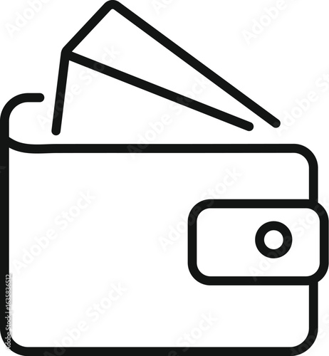 Money Wallet Icon – Flat Vector Symbol for Finance, Banking, and Payment Apps