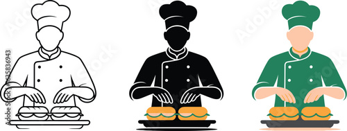 Chef preparing delicious sandwiches for hungry customers