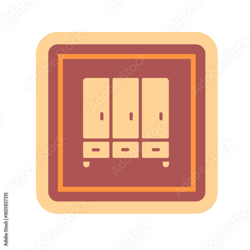 cupboard with 3 door and drawers icon