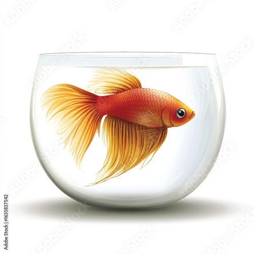 a cute fish in a glass