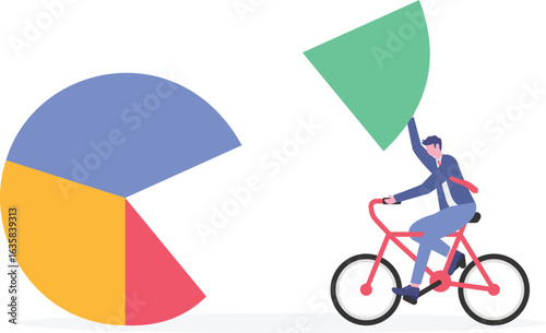 Market segmentation analysis, data visualization, collaborative business strategy, concept vector illustration.


