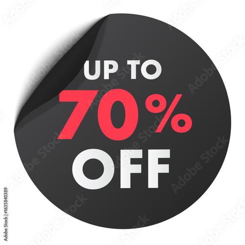 Special discount off sale sticker realistic 3d style for party poster, black friday banner advertising, discounts symbol, promotion, billboard, social media. Vector 10 eps