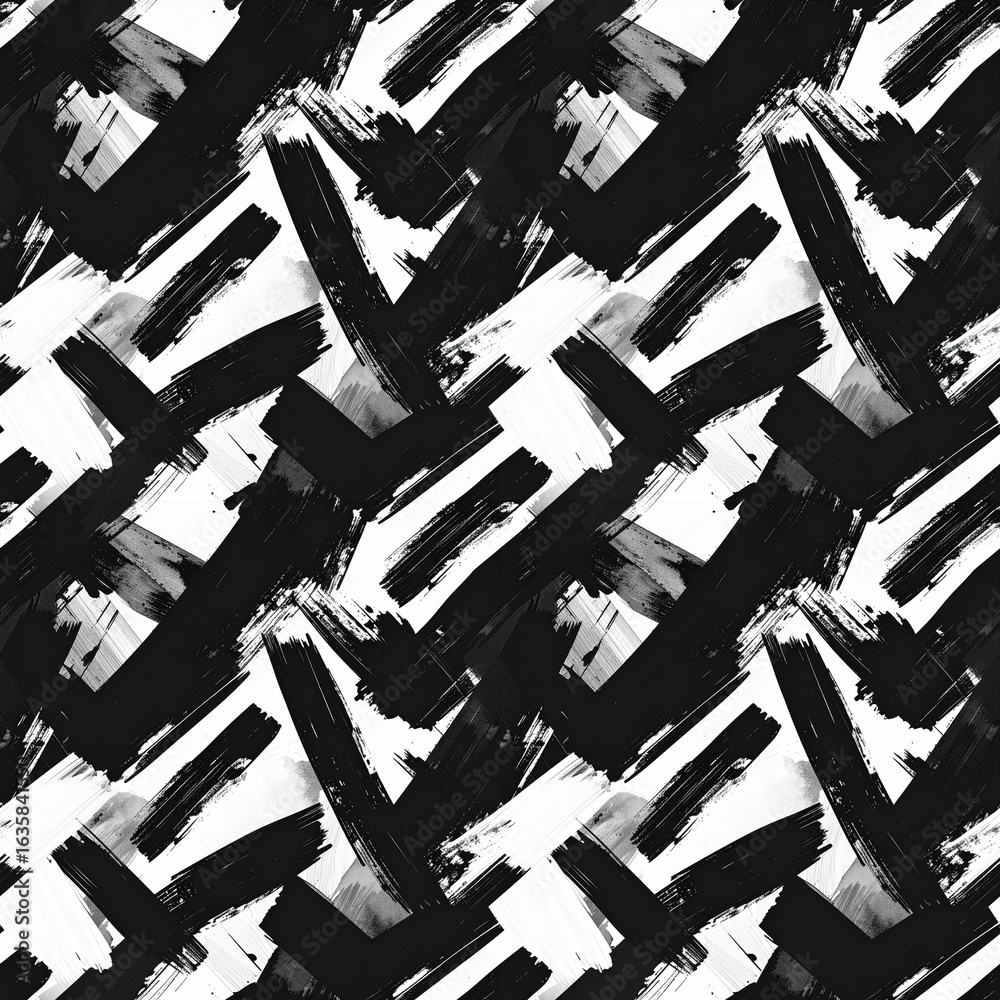 Naklejka premium Abstract black and white geometric grunge texture vector illustration background pattern