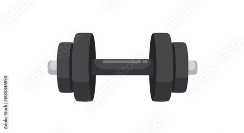 Flat Dumbbell on plain Background. Sport, gym, & workout illustration