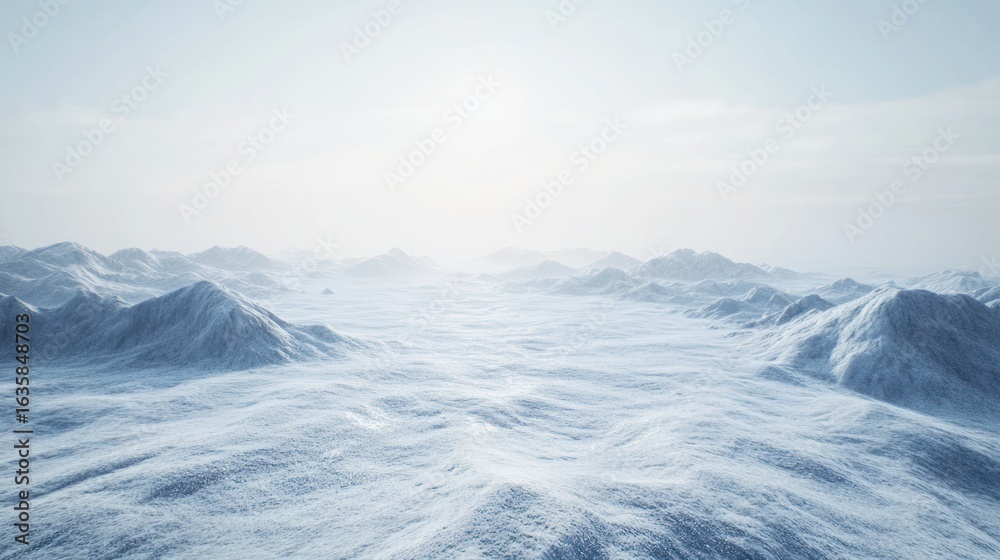 Obraz premium Vast snowy mountain range, serene winter landscape