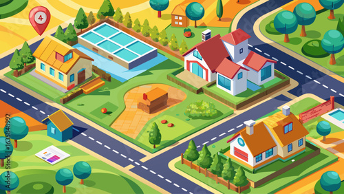
very beautiful 
Land plot in aerial view. Gps registration survey of property, real estate for map with location, area. Concept for residential construction, development. Also house for sale, buy,