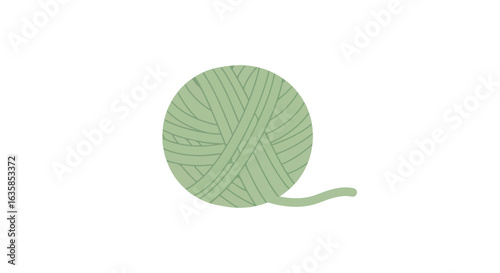 Green yarn ball on white Crafting, knitting, sewing, art projects, hobbies