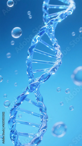 dna strand in blue
