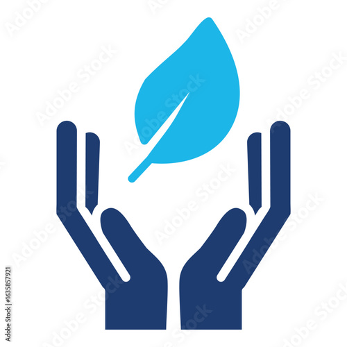 Save Forest In Blue Monochrome Flat Design, Vector Illustration