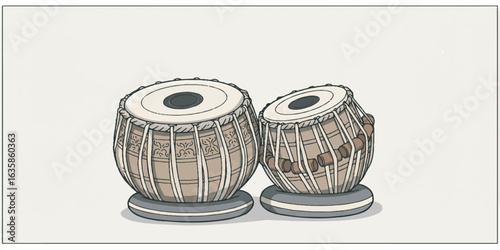 Tabla Vector Illustration – Traditional Indian Percussion Instrument