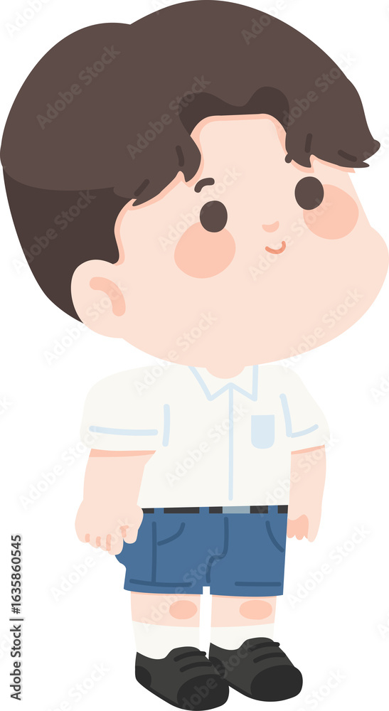 Cartoon Illustration of a Schoolboy in Uniform Cartoon Illustration of a Schoolboy in Uniform