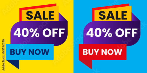 Label sale off 40% vector design