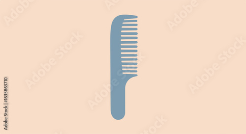 Blue Comb on Peach Background for Hair Care Products, Stylists and Designs