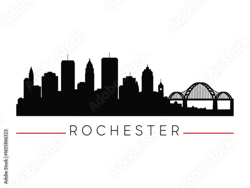 City Silhouette: A minimalist black silhouette of a sprawling cityscape, showcasing architectural elements and urban design against a clean backdrop.