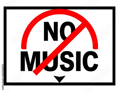 A prohibition sign against music