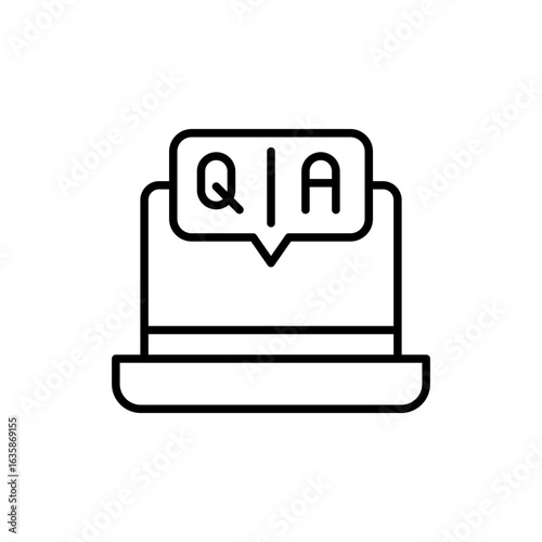 IQ test outline icons, minimalist vector illustration ,simple transparent graphic element .Isolated on white background