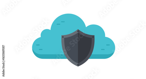 Isolated secure cloud data storage. Shield protecting the background information