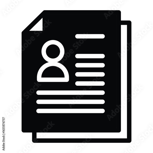 resume solid icon vector design good for web or mobile app