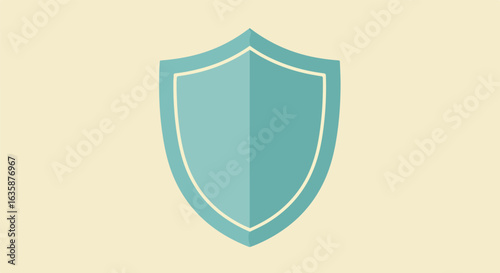 Free Download A teal shield for user security on a beige background for graphic resource use - GFXLoad