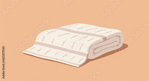 Rolled textile placed on a solid surface for hygiene and comfort usage