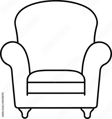 black armchair isolated on white